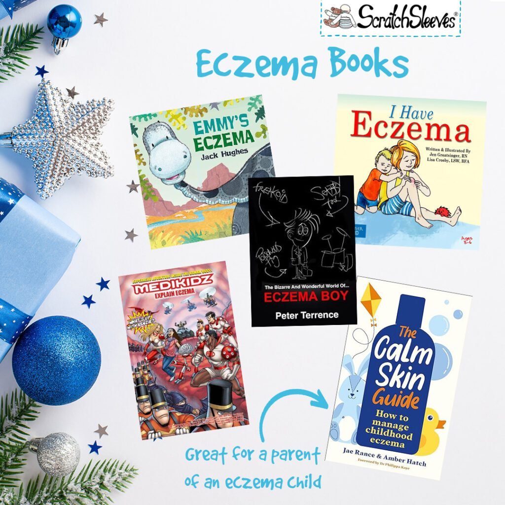 Selection of kids books about eczema 
